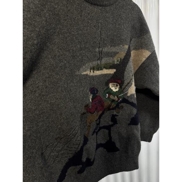 Iceberg Vintage Sweater Fishermen Scene Wool Made in Italy Mens 2XL